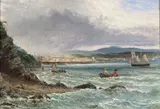 Harbour Approach Signed with initials and dated 1868 Oil on panel 25 x 35.5cm; 10 x 14in ++Good condition by Henry Thomas Dawson, 1868, Oil on panel, offered Mar 2016