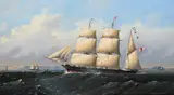 Sea Queen off the coast Signed Oil on canvas 51 x 91cm; 20 x 36in ++Good condition by Michael Matthews, Oil on canvas, offered Mar 2016