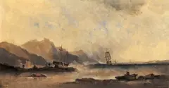 Ships on a stormy coast A pair by William McAlpine, oil on canvas, offered Mar 2016