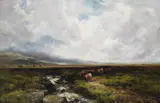Across the moor Signed with initials and dated 98 Oil on canvas 61 x 92cm; 24 x 36in ++Relined, good restored condition, a little surface dirt by Edmund Morison Wimperis, Oil on canvas, sold Mar 2016