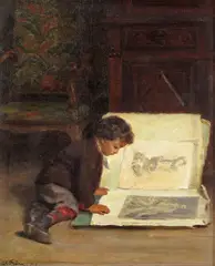The Connoiseur Signed and dated 79 Oil by Pierre Édouard Frère, Oil on panel, sold Mar 2016
