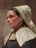 Brittany Peasant at Prayer Signed by Ernest Thompson, 1878, Oil on canvas, sold Mar 2016