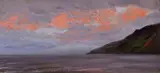 Sunset on the coast Oil on canvas 21 x 45.5cm; 8¼ x 18in ++Good restored condition by Henry Moore, Oil on canvas, sold Mar 2016