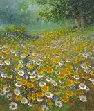 Meadow flowers Signed Oil on canvas 71 x 60cm; 28 x 23½in ++Good condition by Gerhard Nesvadba, Oil on canvas, offered Mar 2016