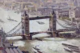 Tower Bridge Oil on board 30 x 45cm; 12 x 17¾in Provenance: The Fine Art Society, London, November 1940 ++Good condition by Adrian Hill, Oil on board, sold Mar 2016