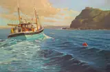 Fishing boat off the coast Signed Oil by Norman Elford, Oil on canvas, offered Mar 2016
