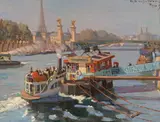 On the Seine, Paris Signed and dated 07 Oil on canvas 28.5 x 38cm; 11¼ x 15in ++Relined, restored, some paint separation by W. B. von Goldstein, Oil on canvas, sold Mar 2016