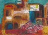 Boats on a hard with a classical town beyond, c.1960 Signed Oil on canvas 54 x 73cm; 21¼ x 29in ++Good condition by Eva Fischer, Oil on canvas, sold Mar 2016