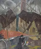 A winter’s day Signed on the stretcher verso by Doris Brabham Hatt, Oil on canvas, sold Mar 2016