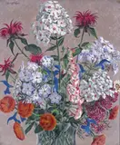 Still life of summer flowers Signed Oil on canvas 61 x 51cm; 24 x 20in ++Unlined, one or two marks to corners otherwise good condition by Cecil Mary Leslie, Oil on canvas, sold Mar 2016