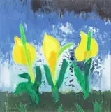 Skunk Cabbage at Arduaine Gardens Signed, also signed and titled on a label verso Oil on canvas 38 x 38cm; 15 x 15in ++Good condition by David Michie, Oil on canvas, sold Mar 2016