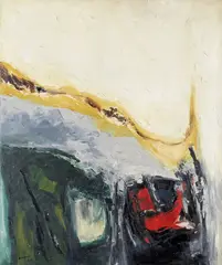 Painting movement IV; Impact Two, both signed Both oil on canvas 76 x 63cm; 30 x 25in and 45.5 x 55.5cm; 18 x 22in (2) ++1 by Harry Ousey, oil on canvas, offered Mar 2016