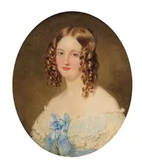 Portrait miniature of Eleanor Frances Johnstone by William Charles Ross, watercolor, sold Mar 2016