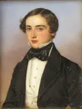 Portrait miniature of a young man, half length Signed and dated 1840 In an ebonised frame 80 x 63mm by Jakob Spelter, 1840, watercolor, offered Mar 2016