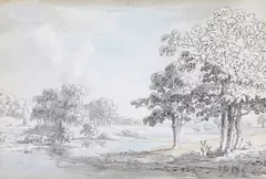 Near St by Anthony Devis, ink and watercolour, sold Mar 2016