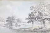 Near St by Anthony Devis, ink and watercolour, sold Mar 2016