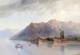 Lac de Thun Signed Watercolour 17.5 x 25.5cm; 7 x 10in ++One or two minor blemishes, good condition by Jean-Antoine-Siméon Fort, Watercolour, offered Mar 2016