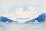 Blue landscape Signed with initials Watercolour 14.5 x 21.5cm; 5¾ x 8½in ++Good condition by Hercules Brabazon Brabazon, Watercolour, sold Mar 2016