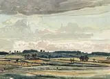 Cardiff Castle; Evening near Hitchen Two the first signed and dated Oct by Claude Muncaster, 1953, watercolour, offered Mar 2016