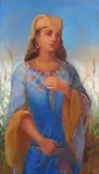 The Princess from the Canterbury Tales Signed and dated 1877 by Janette Catherine Russell, 1877, Watercolour, offered Mar 2016