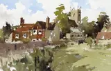Wylye Church, Wiltshire Signed Watercolour over pencil 34 x 51.5cm; 13¼ x 20¼in Painted c.1984 ++Good condition by John Yardley, Watercolour over pencil, offered Mar 2016