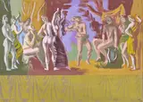 Design for mural at the Dorchester Hotel by Hans Feibusch, gouache, sold Mar 2016
