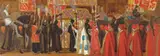 The passing of Queen Eleanor Signed on backing board Watercolour on by Frank O. Salisbury, Watercolour on brown paper, offered Mar 2016