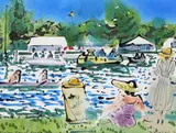 Henley Royal Regatta Three, all signed, titled and dated 98 All pen by Alan Halliday, ink and watercolour, offered Mar 2016