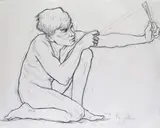Figure study I by Rod Judkins, charcoal, sold Mar 2016