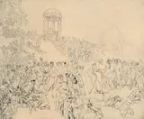 Land of the Sylphs Signed, titled and numbered 11, in pencil Etching, unframed 25 x 30cm; 9¾ x 11¾in (plate size) Provenance: The collection of Brigadier A.C by Norman Lindsay, Etching, unframed, sold Mar 2016