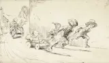 The go-cart race Signed Etching, edition 322, mounted, unframed 10 x 17.5cm; 3¾ x 6¾in ++Paper slightly yellowed, good condition by Eileen Alice Soper R.M.S., Etching, edition, offered Mar 2016