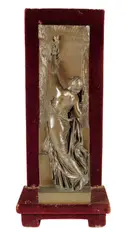 La Jeunesse' a late 19th century gilt and patinated bronze, of a classical lady holding a laurel branch, the base signed 'Chapu by Henri Chapu, bronze, sold Jan 2016