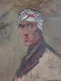 Portrait of a wounded soldier Signed Oil by Christopher Richard Wynne Nevinson, Oil on canvas, sold Dec 2015