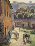 Fundo, Brazil Signed Oil on board 35 x 27cm ++Good condition by Rudolf Weigel, Oil on board, sold Dec 2015