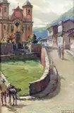 Ouro Preto, Brazil Signed Oil on board 18 x 12cm ++Good condition by Rudolf Weigel, Oil on board, sold Dec 2015