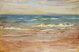 Carnoustie Bay, Scotland Signed and dated 1880 Oil on canvas 59 x 88.5cm by William McTaggart, 1880, Oil on canvas, sold Dec 2015