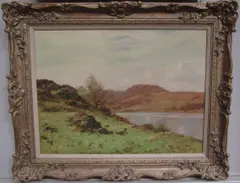 Sheep in a Summer Pasture by Thomas Hope McKay, oil on canvas, offered Oct 2013