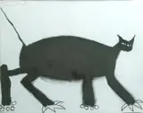 Italian Mog II by Pat Douthwaite, pastel on coloured paper, sold Oct 2013