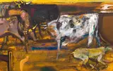 Cattle III (1980) by Robin Philipson Ra Prsa Frsa Rsw Rgi DLitt Lld, oil on canvas, sold Oct 2013