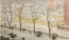 Prefabs in the Snow, Glasgow by Douglas Bliss, 1955, sold Oct 2013