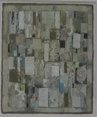 Colours of rain and stone by David Hazelwood, collage, sold Oct 2013