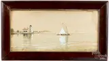 coastal scene by Edmund Darch Lewis, watercolor and gouache, sold Nov 2019