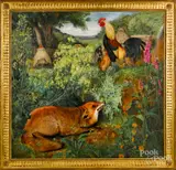 of Chanticleer and the Fox by William James Webbe, oil on canvas, sold Oct 2019
