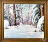 winter landscape by Walter Koeniger, oil on canvas, sold Oct 2019