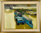 of Lungotevere by Nicola Simbari, oil on canvas, sold Oct 2019