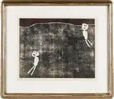 titled Loisirs by Jean Dubuffet, lithograph, sold Oct 2019
