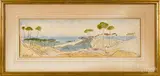 brown ink and watercolor landscape by Edward Lear, pencil, sold Oct 2019