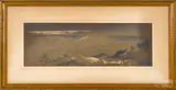 brown ink and watercolor landscape by Edward Lear, pencil, sold Oct 2019