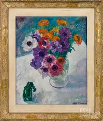 still life by William Malherbe, oil on canvas, sold Oct 2019