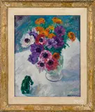 still life by William Malherbe, oil on canvas, sold Oct 2019